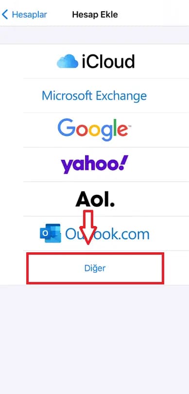 Adım 4: Diğer Seçeneğini Seçin